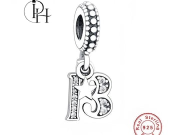 Charm del 13.º cumpleaños Pandora Celebración de trece años 925 Regalo de número de plata auténtica