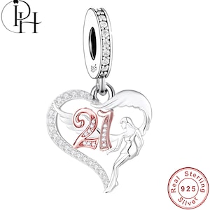 Pandora Fitting 21e Verjaardag Bedel Beschermengel 925 sterlingzilveren armband Cadeau voor dochter nichtje