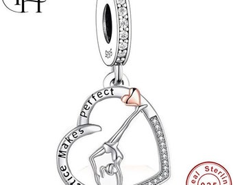 Pandora Fitting Gymnast Charm 925 Silver Ballet Sport Olympic Dangle Exercise Genuine Dancing