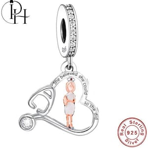 Pandora Fitting Nurse Charm 925 Silver Doctor Graduation Dangle NHS Genuine Bracelet Gift