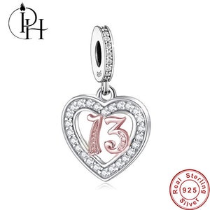 13th Years Charm Pandora Fitting Birthday Girl Gift S925 Sterling Silver For Sister Daughter