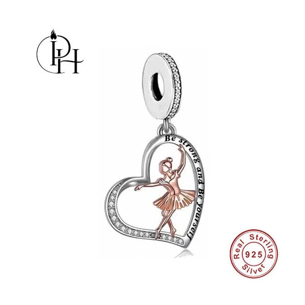 Charm ballerine ajustée Pandora en argent 925, danseuse de ballet, pendentif motivant soi-même