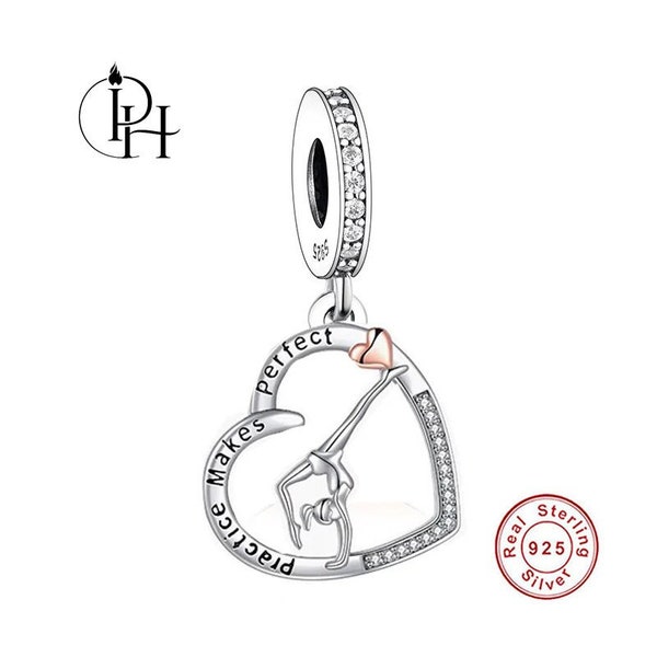 Pandora Fitting Turnerin Charm 925 Silber Ballett Sport Olympia baumeln Übung echtes Tanzen