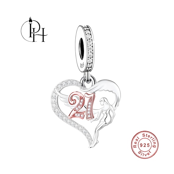 Ciondolo in argento sterling per il 21° compleanno Ciondoli per 21 anni