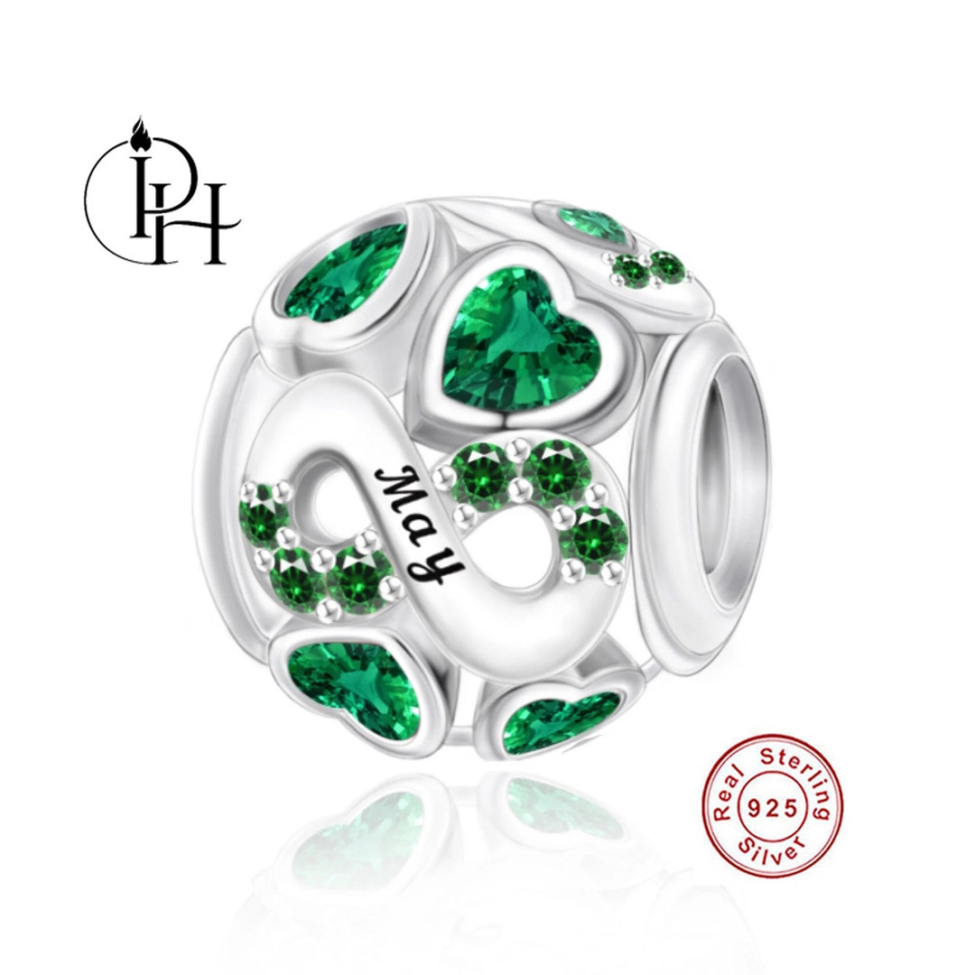 May Birthstone Charm Pandora Fitting Birthday Gift, Birth