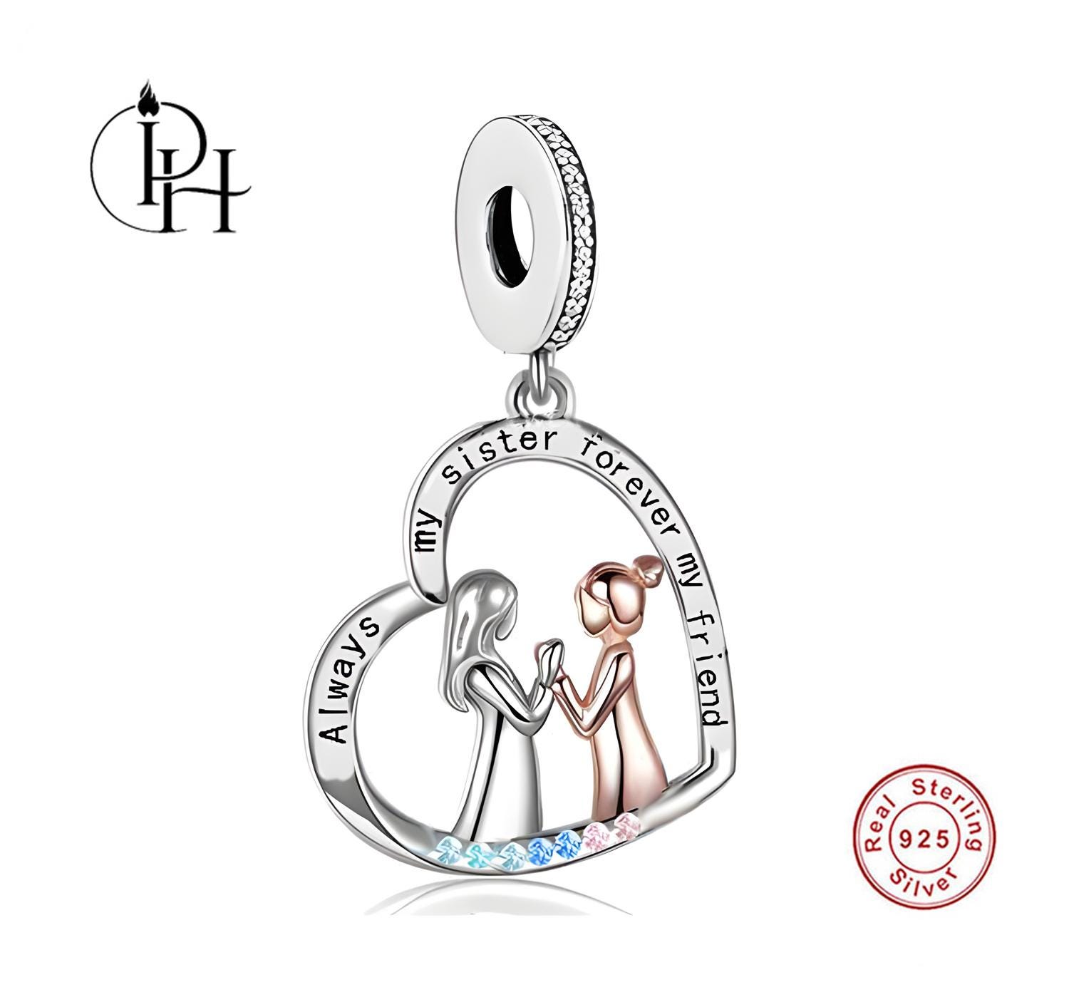 Always My Sister Forever My Friend Charm, Pandora Fitting Birthday 