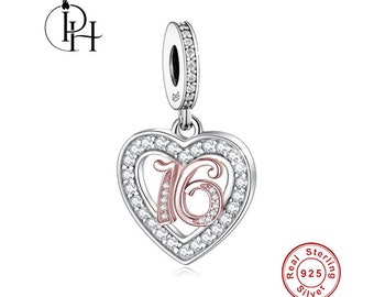 Pandora Fitting 16. Geburtstag Charm echte Armband Bead Jahre der Liebe S925 Sterling Silber Geschenk