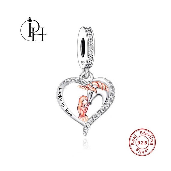 Unicorn Charm Pandora Fitting Birthday Girl Gift 925 Silver Rose Gold Lucky Love Dangle Etsy