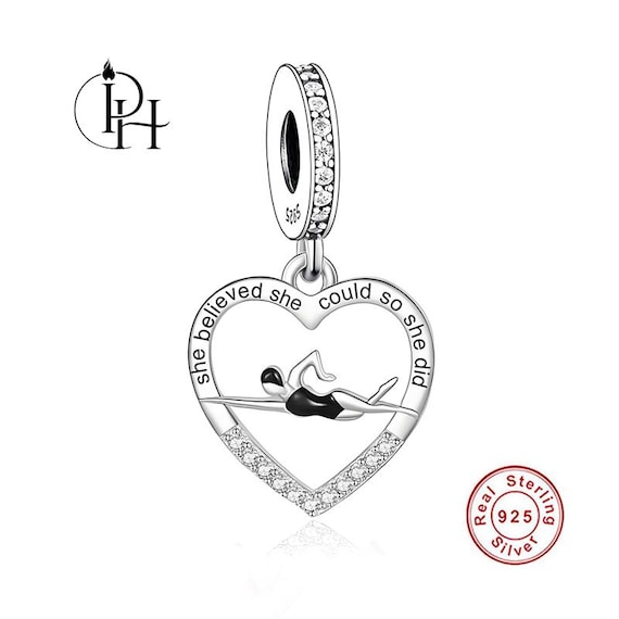 Pandora Fitting Swimmer Charm – 925 Sterling Silver Sport Dangle