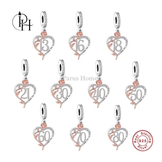 Ciondolo Cuore In Argento 925 Per Compleanno 40 Anni | Regalo Con Sacchetto In Velluto
