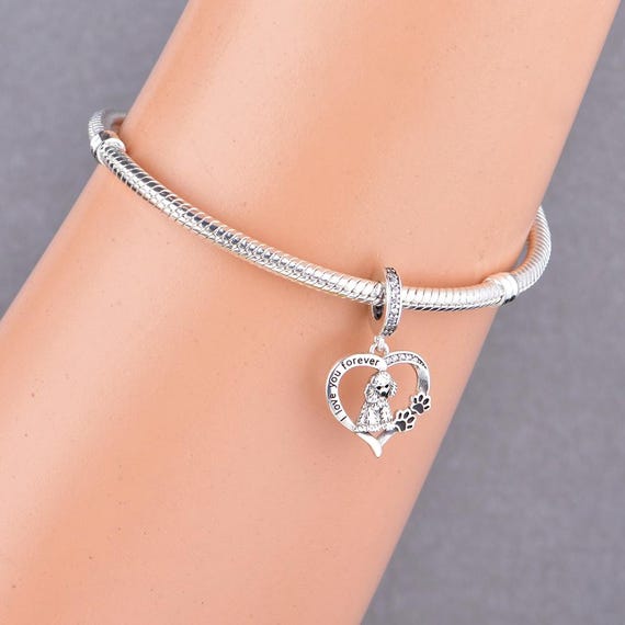 Breloque Charm Bouledogue Français MariaFonte Argent 925 - Pendentif Chien Coeur Maman Compatible Bracelet Pandora