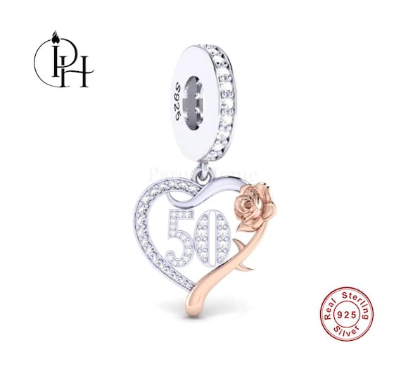 Aiwedanisting Donna Ciondolo 50 Years of Love Argento 925 Colgantes con