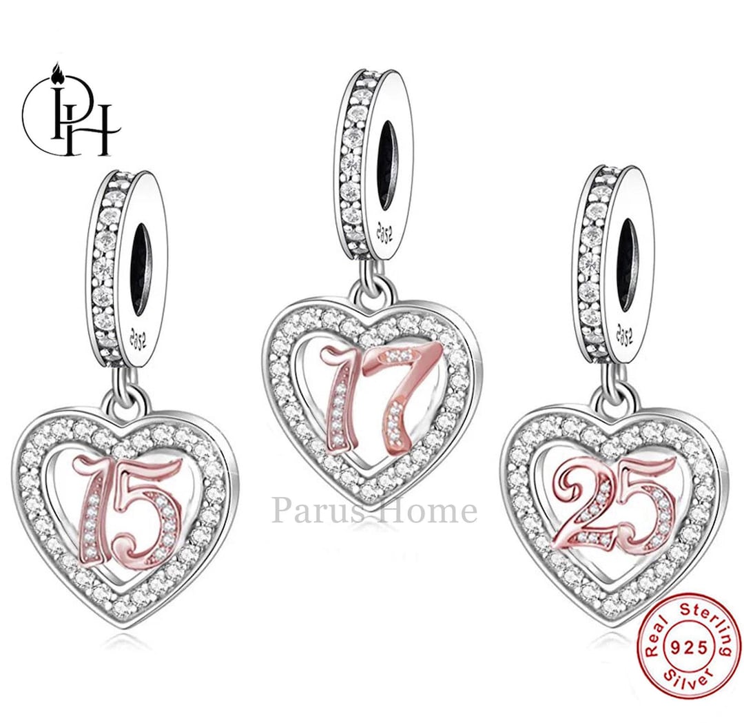 17th 25th 15th Birthday Charm Pandora Fitting Anniversary Bracelet