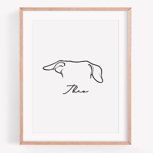 Pet Ears outline, Custom Dog Ears line drawing from photo, Custom pet portrait Cat ears portrait Line art, Tattoo Commission Pet Ear DIGITAL