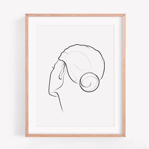 Woman Face Line art print, One line art, One line drawing, Woman line art, Woman silhouette printable wall art, Simple abstract art Digital image 1