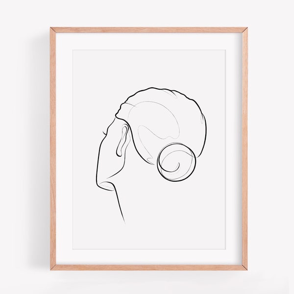 Woman Face Line art print, One line art, One line drawing, Woman line art, Woman silhouette printable wall art, Simple abstract art Digital