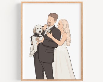 Couples portrait, Custom portrait from photo, Personalized portrait, Custom Cartoon portrait, Valentines day gift for him Personalized