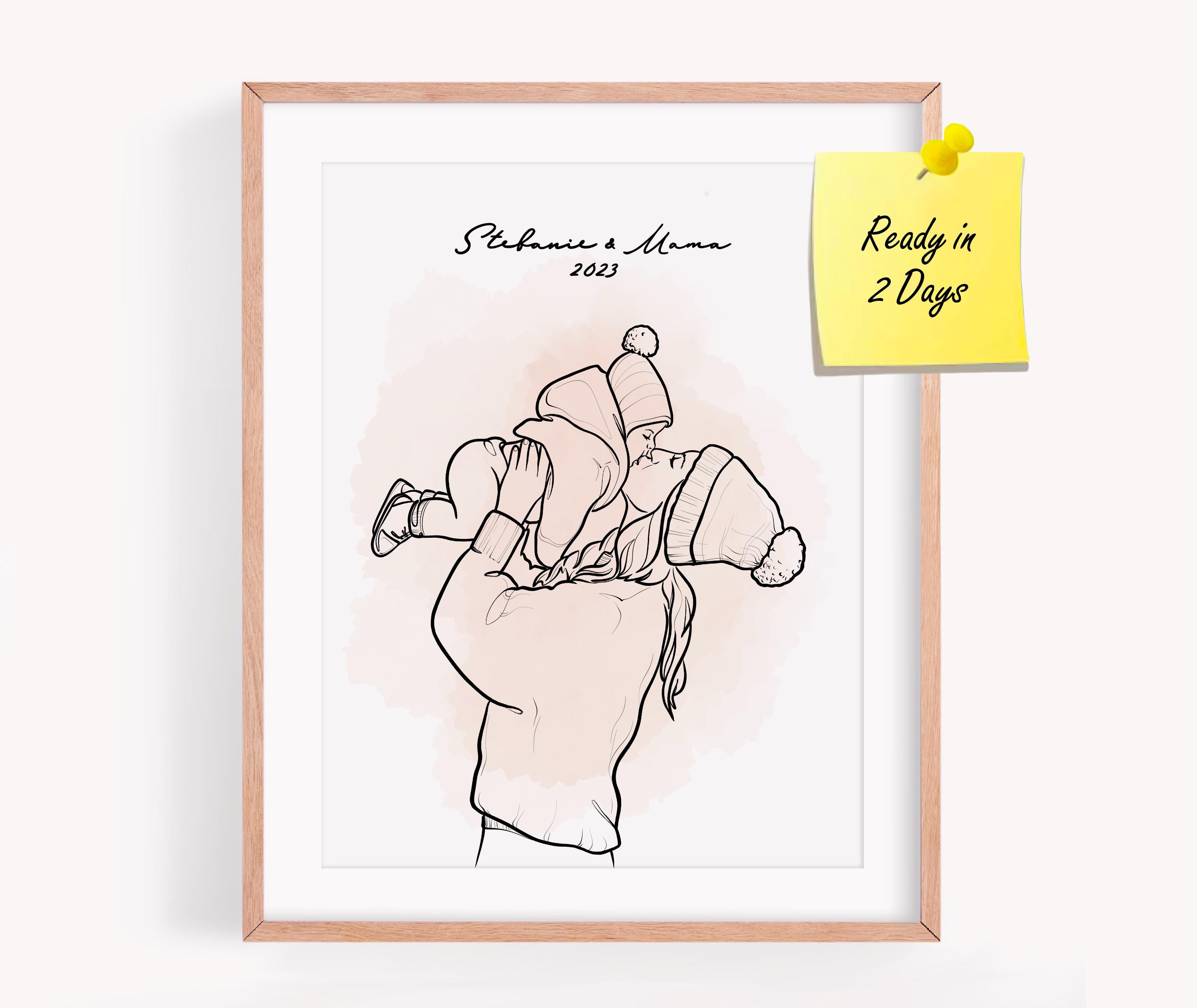 Custom line drawing from photo, Couples portrait, Custom Line drawing portrait, Couple Line art portrait from photo Digital