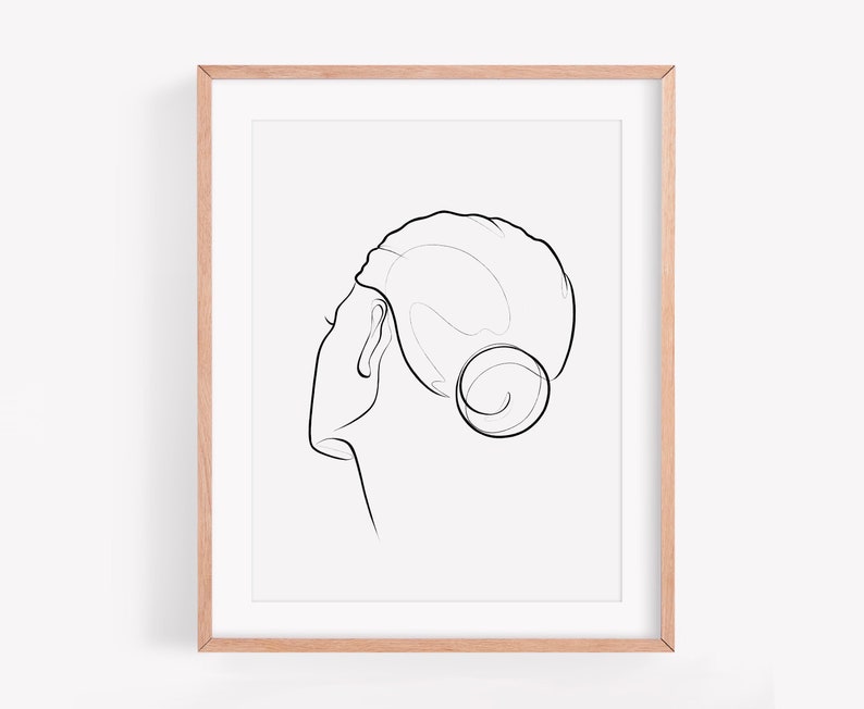 Woman Face Line art print, One line art, One line drawing, Woman line art, Woman silhouette printable wall art, Simple abstract art Digital image 1