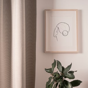 Woman Face Line art print, One line art, One line drawing, Woman line art, Woman silhouette printable wall art, Simple abstract art Digital image 5