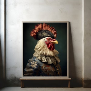 Rooster | Renaissance Portrait | art print | Posters | digital printing | Printable fine art