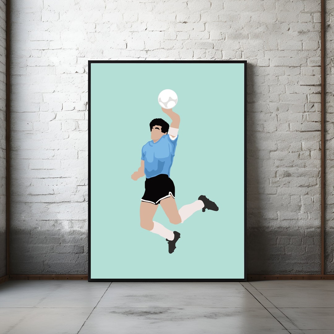 Diego Maradona the Hand of God Football Art Etsy