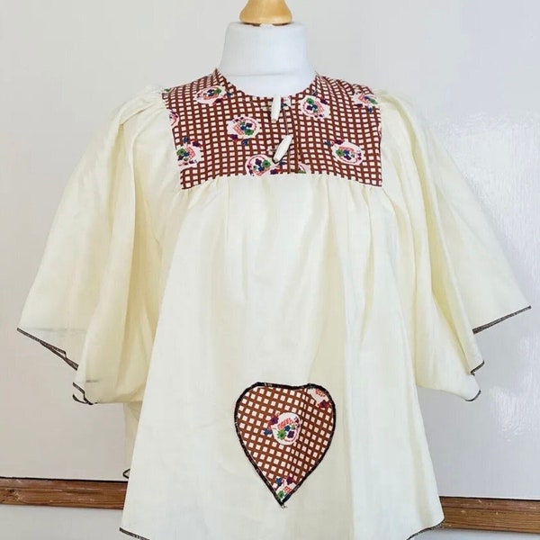 Vintage 1960s boho smock blouse