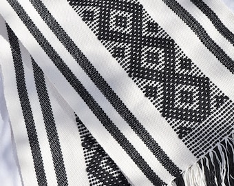 Xochitl Table Runner | Black | Backstrap Loom Table Runner