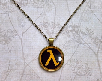 Lambda pendant Half Life Inspired necklace