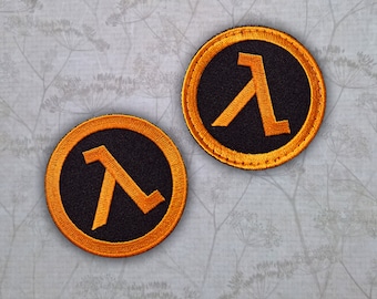 Lambda Patch Half Life Patch Half Life Inspired Sew on or Hook and Loop Patch Black Mesa Patch Gordon Freeman Patch
