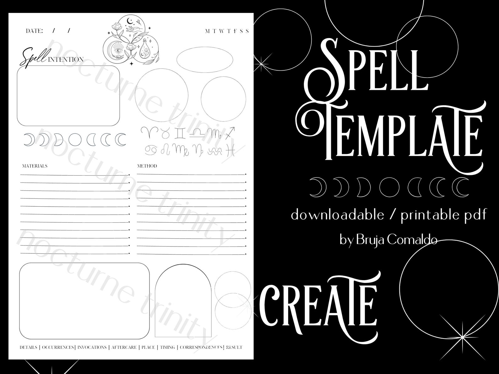 Blank Spell Printable Template Template Digital Spell - Etsy