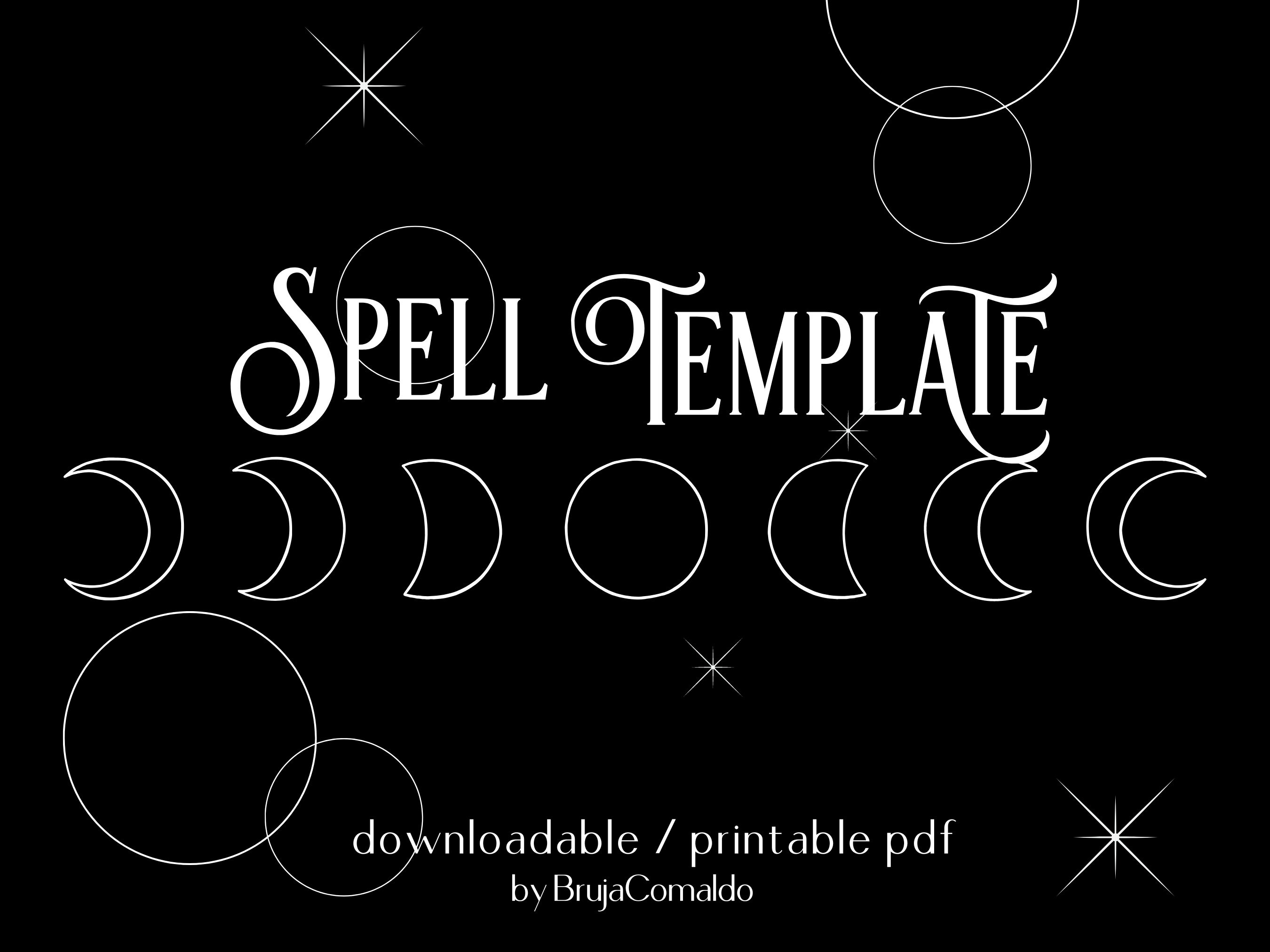 Blank Spell Printable Template Template Digital Spell Planner Blank ...
