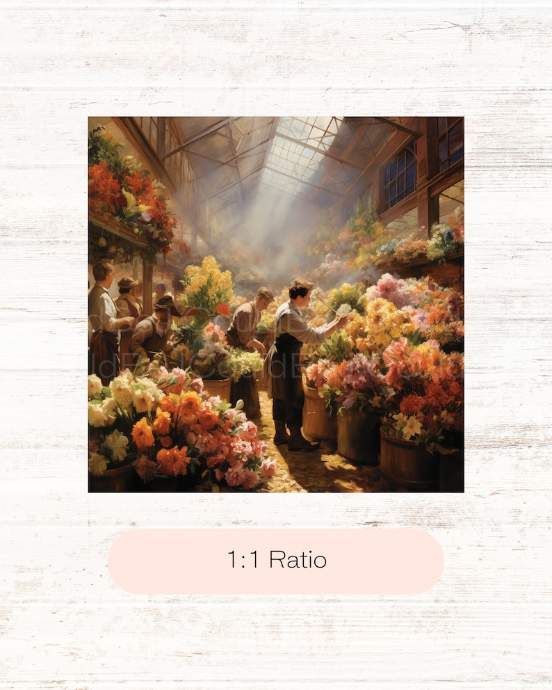 Vintage Flower Market Painting | Printable Wall Art | Digital Print ...
