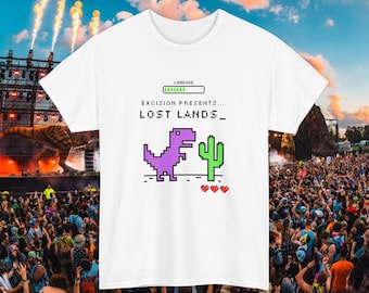 Lost Lands Festival Excision Merch Vintage Video Game Rave T-Shirt - 100% Cotton