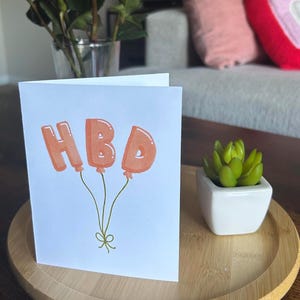 Happy Birthday HBD Balloons Card