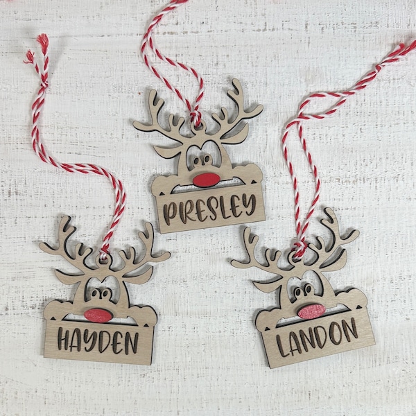 Personalized Christmas Reindeer Ornament