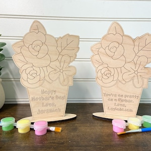 Personalized Mothers Day DIY Paint Kit, Mothers Day Gift, Flowers For Mom, Flower Paint Kit, Craft For Kids for Mom