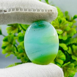 Green Peru Opal Ring – Sterling Silver Peruvian Opal Oval shape Loose Gemstones Handmade 100% Genuine Polished (30x24x5 mm, 27.20 Ct)