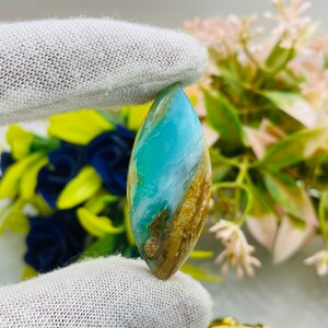 Designer Top Beautiful Peru Opal Natural Blue Peruvian Opal Gemstone A1+Quality Peruvian Opal Cabochon Semi Precious Loose Stone