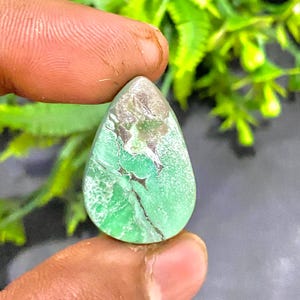 American Variscite Gemstone Cabochon: Green Jewelry Stone (28x19x7 MM)