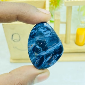 Rare Pietersite Crystal Cabochon: Patterned Healing Stone (42x30x4 MM)