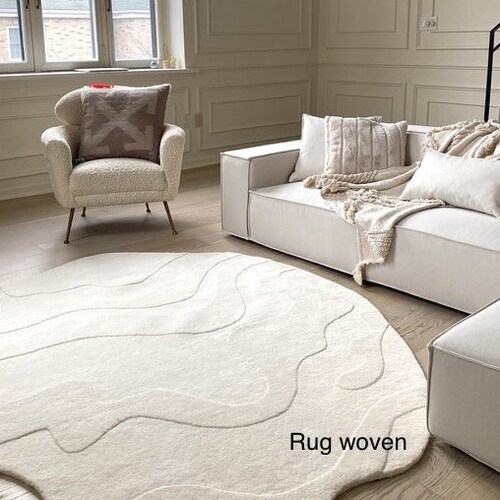 Hand Tufted Irregular Shape Rug Hand Tuft Rug Kidney Shaped Etsy