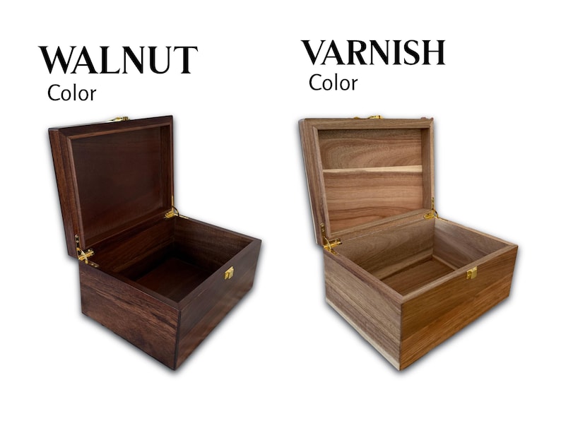 Personalized Walnut Keepsake Box, Acacia Wood Wedding Gift image 2