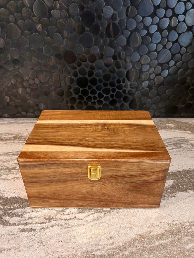 Large Wooden Box With Hinged Lid Wooden Keepsake Box Etsy