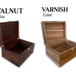 Caja de recuerdos grande de madera: Caja de recuerdos teñida con tapa abatible. imagen 3