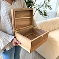 Large Wooden Memory Box for Decorative Storage & Keepsakes