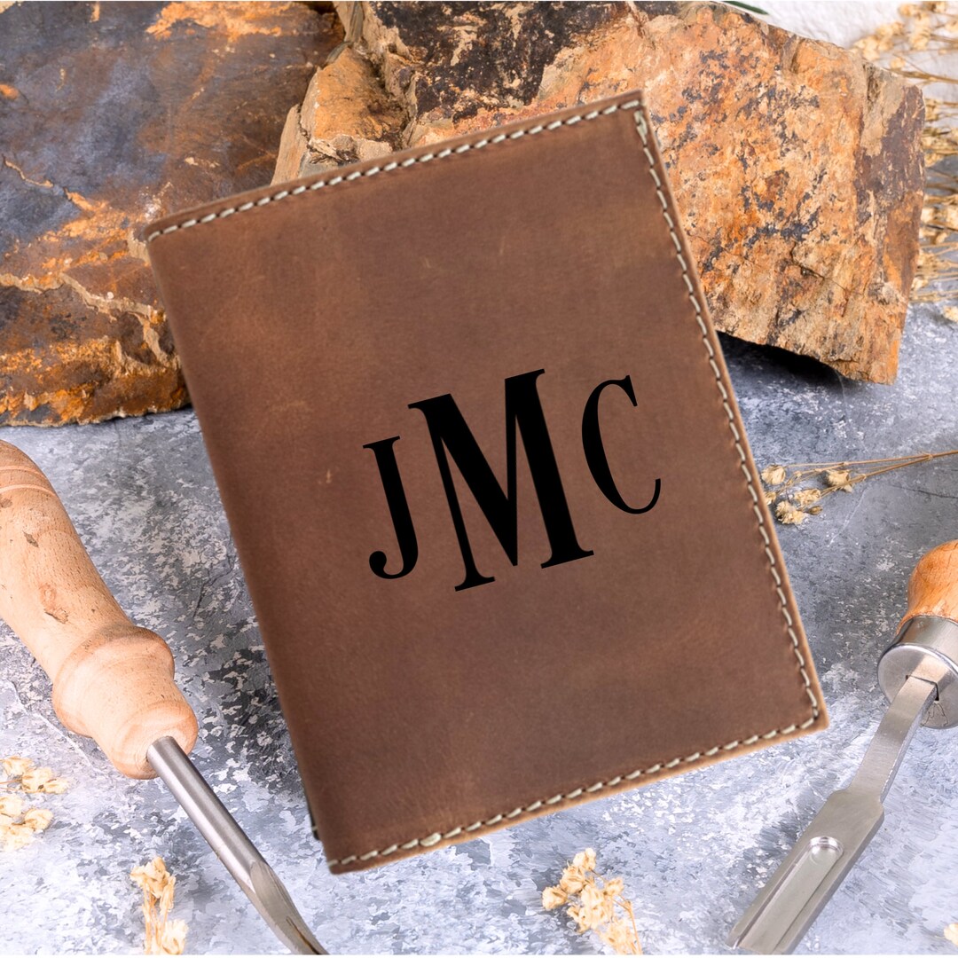 Personalized Vertical Bifold Leather Wallet With Photo ID Window ...