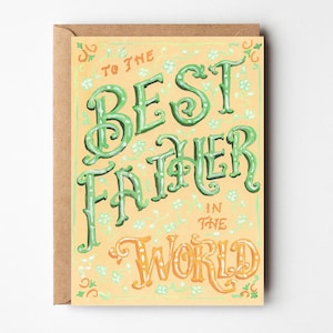 Vatertagskarte - Karte für Vater und Papa - Digital Download - Klassischer handgemalter Schriftzug