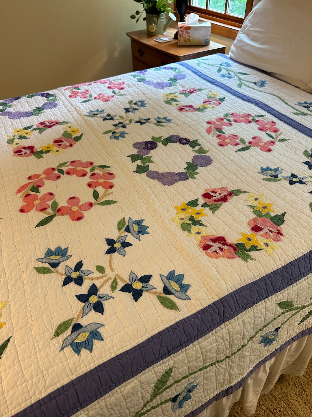 Appliquéd Floral Queen Quilt Etsy