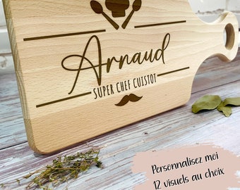 Beech wood cutting board, personalized - CUISINE Edition - Mother's Day gifts, birthday, friends, family, thank you nanny